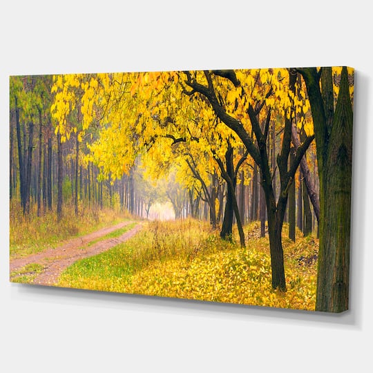 Designart - Bright Yellow Autumn Forest